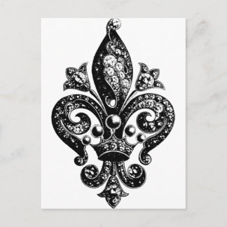 Fleur de Lis Ornate Intricate Vykort