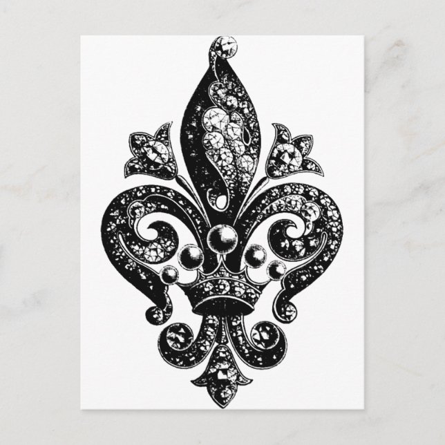 Fleur de Lis Ornate Intricate Vykort (Framsida)