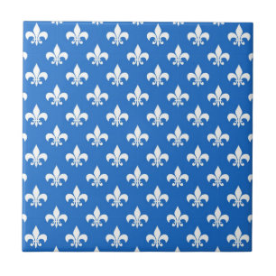Fleur-de-lis på blått kakelplatta
