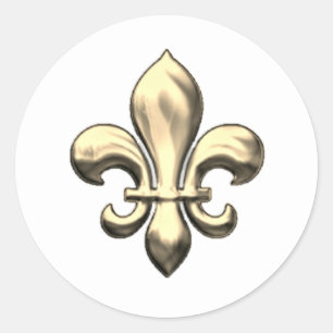 Fleur de Lis på bytbar bakgrund Runt Klistermärke