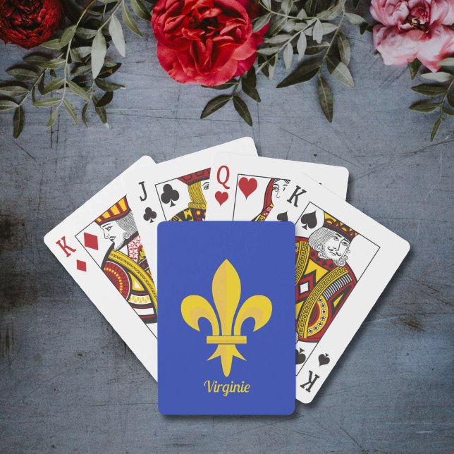 Fleur de Lis på Royal Blå uppspelningskort Casinokort (Fleur de Lis on Royal Blue Playing Cards)