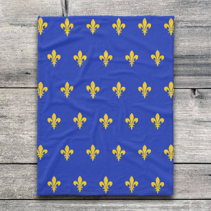 Fleur de Lis på Royal Blue Blanket Fleecefilt