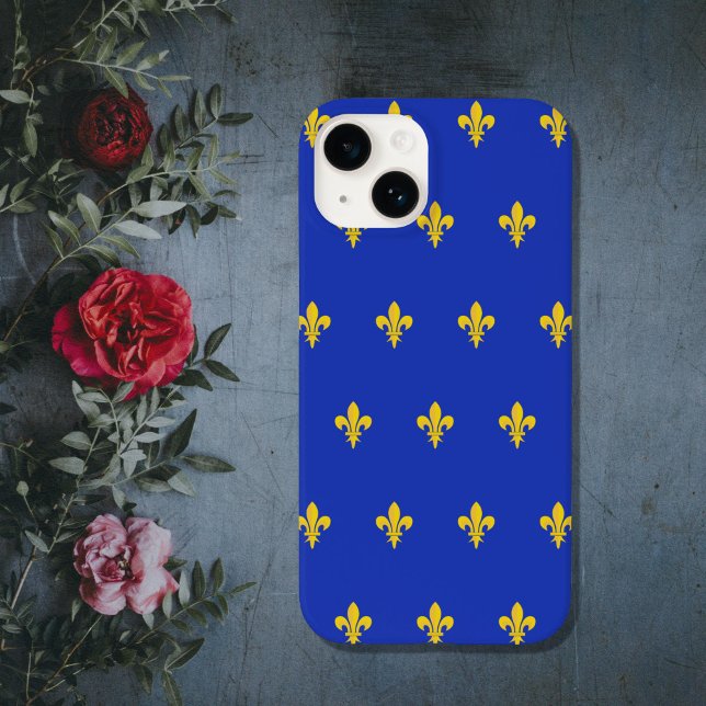 Fleur de Lis på Royal Blue Phone Case (Fleur de Lis on Royal Blue Phone Case)