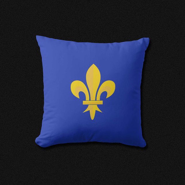 Fleur de Lis på Royal Blue Pillow Kudde (Fleur de Lis on Royal Blue Pillow)