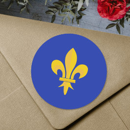 Fleur de Lis på Royal Blue Sticker Runt Klistermärke