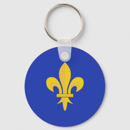 Fleur de Lis på Royalet Blue Keychain Nyckelring
