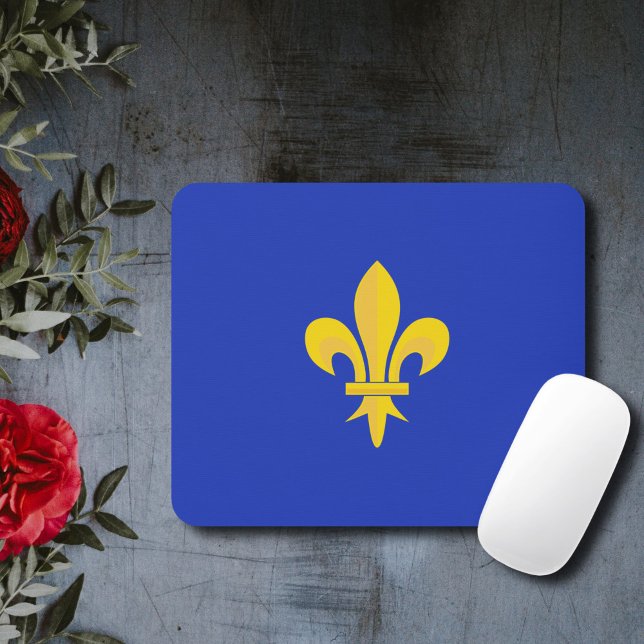 Fleur de Lis på Royalet Blue Mouse Pad Musmatta (Fleur de Lis on Royal Blue Mouse Pad)