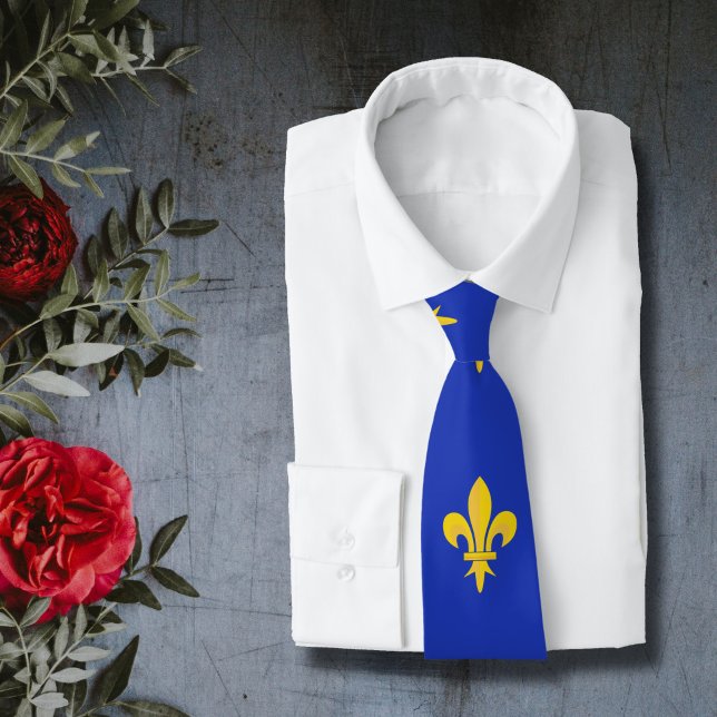 Fleur de Lis på Royalet Blue Neck Tie Slips (Fleur de Lis on Royal Blue Neck Tie)