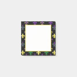 Fleur de Lis Pärlor - Black Notes Post-it Block