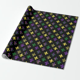 Fleur de Lis Pärlor - Svart Papper Presentpapper