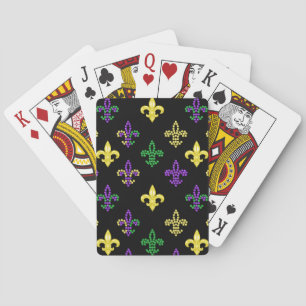 Fleur de Lis Pärlor - Svart spelkort