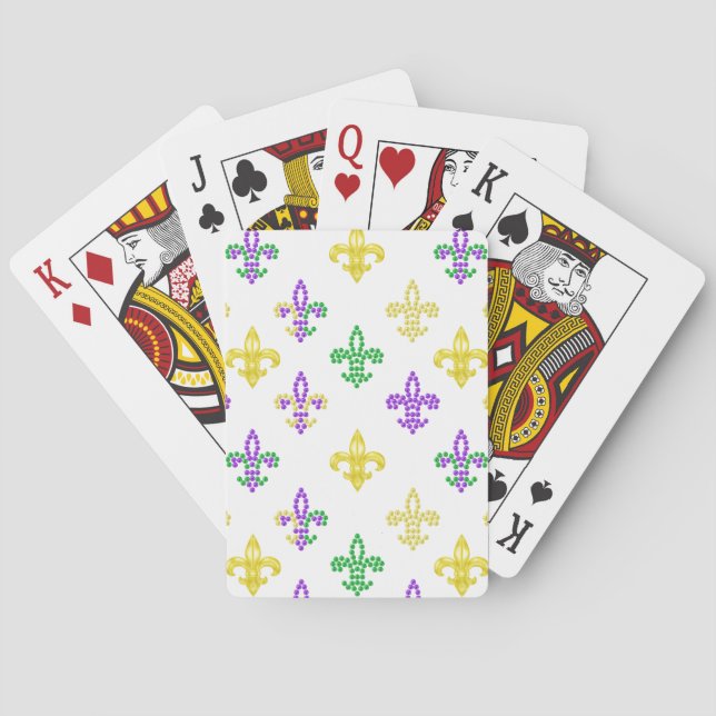Fleur de Lis Pärlor - vita stödkort Casinokort (Baksidan)