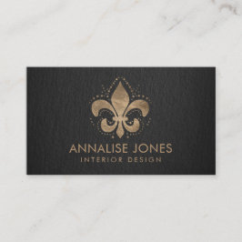 Fleur-de-lis Pastel Guld Visitkort