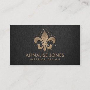 Fleur-de-lis Pastel Guld Visitkort