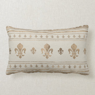 Fleur-de-lis Pastell Guld Lumbarkudde