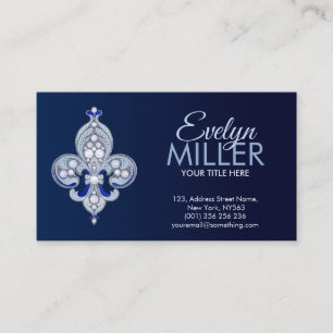 Fleur-de-lis Pearl och Lapis Lazuli Ornament Visitkort