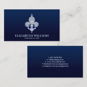 Fleur-de-lis Pearl Ornament Visitkort