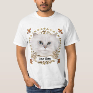Fleur De Lis Persisk Katt  T Shirt