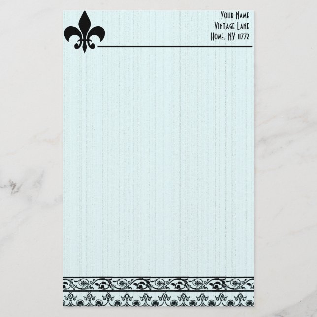 Fleur De Lis Personlig brevpapper (Framsida)