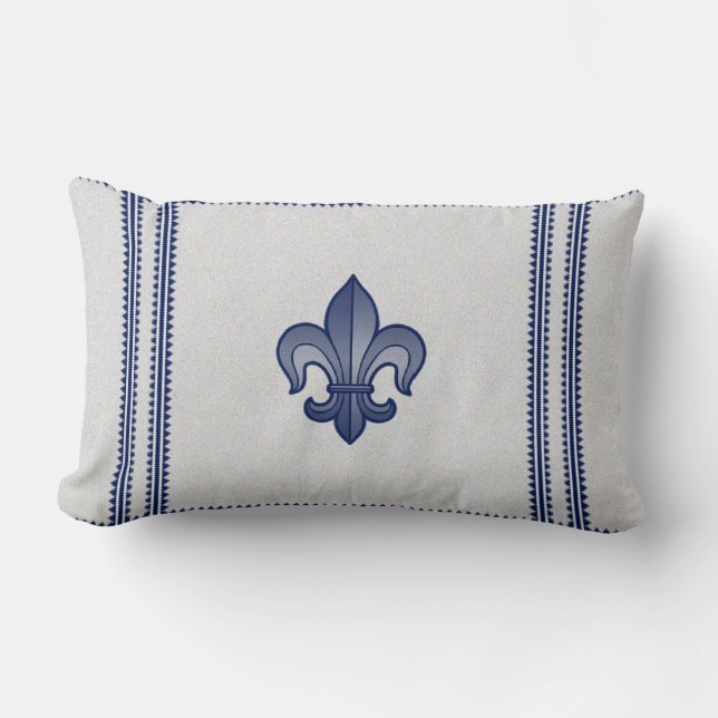 Fleur de lis Plaid Lumbarkudde (Framsida)