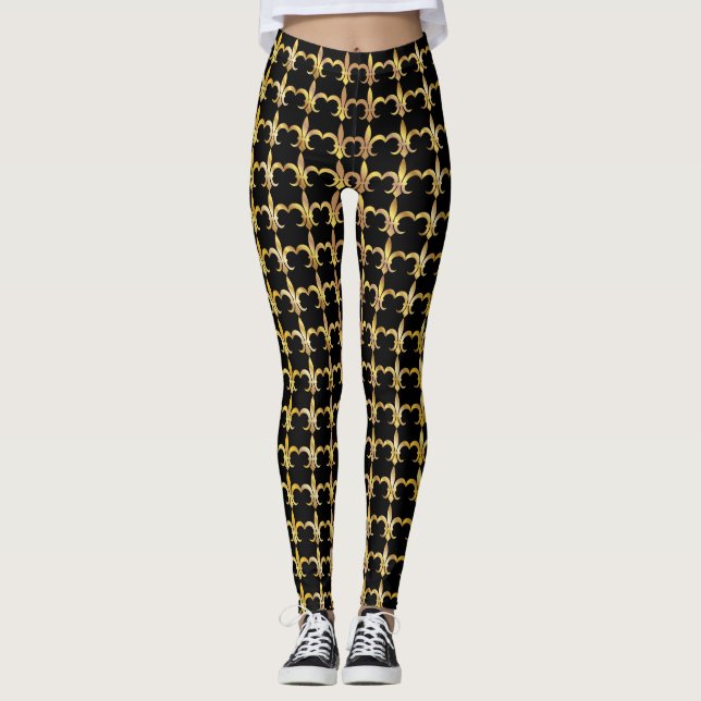 Fleur de Lis Pop Mode Leggings (Framsida)