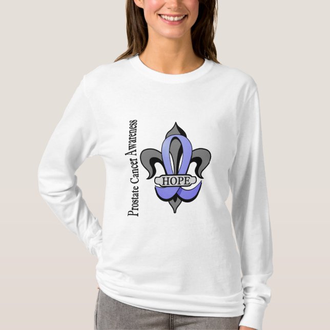 Fleur De Lis Prostata cancerhopp T-shirt (Framsida)