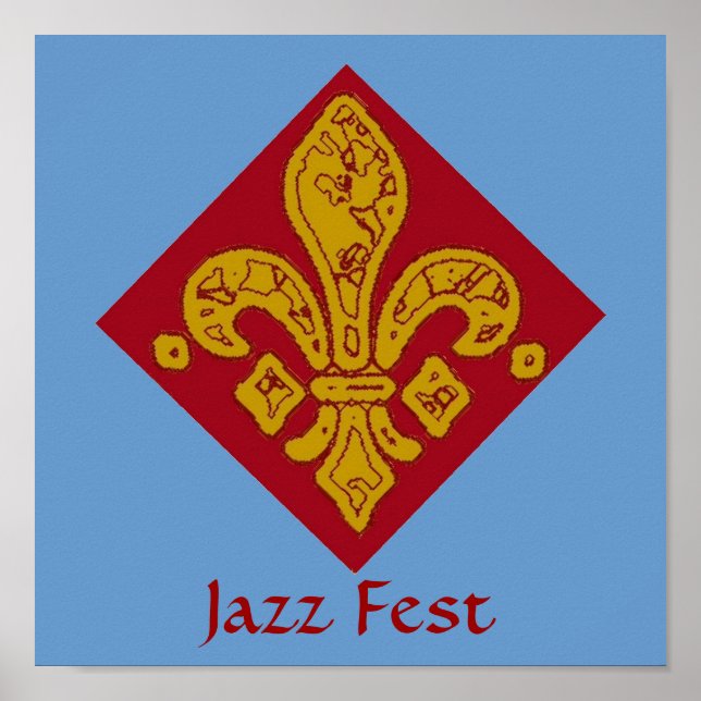 Fleur De Lis Red, Jazz Fest Poster (Framsidan)
