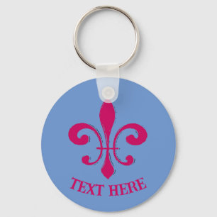 Fleur De Lis Red Keychain Nyckelring