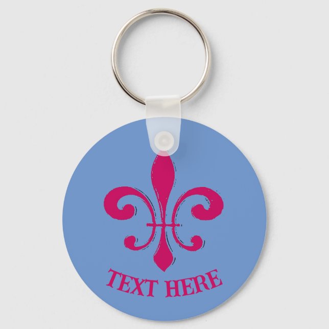 Fleur De Lis Red Keychain Nyckelring (Framsida)