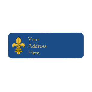 Fleur-de-lis Returadress Etikett