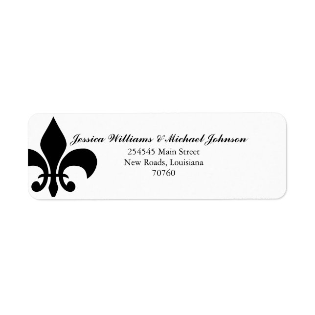 Fleur de Lis Returadress Etikett (Framsidan)
