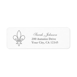 Fleur-de-lis Returadress Etikett