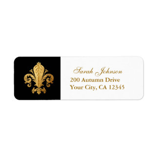Fleur-de-lis Returadress Etikett