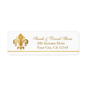 Fleur-de-lis Returadress Etikett