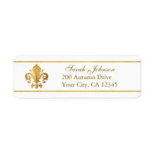 Fleur-de-lis Returadress Etikett