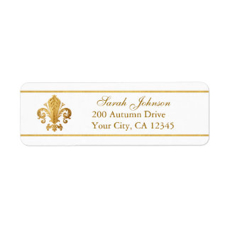 Fleur-de-lis Returadress Etikett
