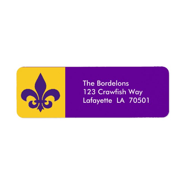 Fleur de Lis Returetiketter Returadress Etikett (Framsidan)