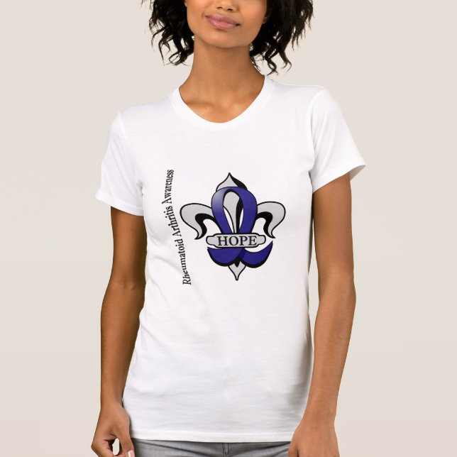 Fleur De Lis Rheumatoid artrithopp T-shirt (Framsida)