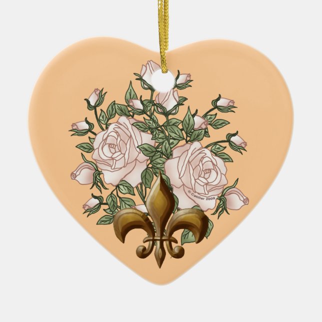 Fleur De Lis Ros ornament (Framsidan)