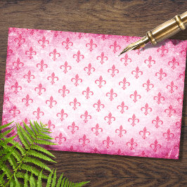 Fleur De Lis Rosa Decoupage Papper