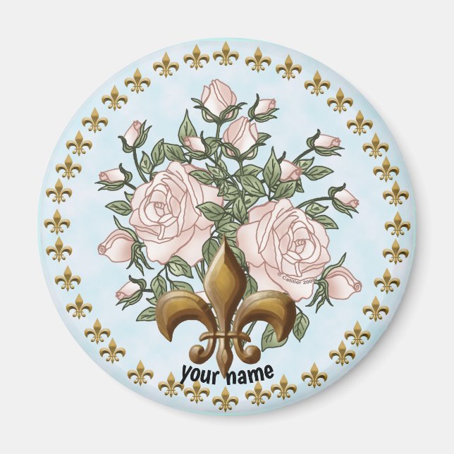 Fleur De Lis Rosor magnet (Framsidan)