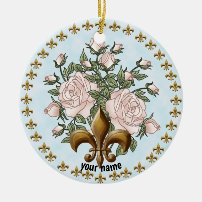 Fleur De Lis Rosor Ornament (Framsidan)