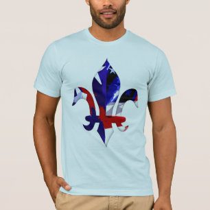 Fleur de lis rött vitt blått -2 tee shirt