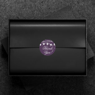 Fleur de Lis Royal Lila Ljus Moody Tack Runt Klistermärke