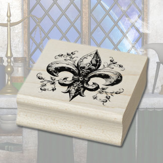 Fleur de Lis Rubber Frimärke Stämpel