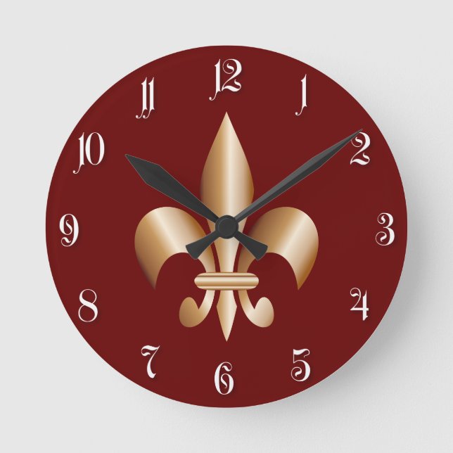 Fleur de lis rund klocka (Framsida)