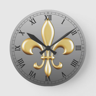 Fleur de Lis Rund Klocka