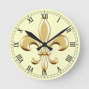 Fleur de Lis Rund Klocka