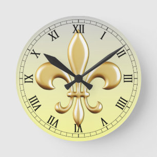 Fleur de Lis Rund Klocka