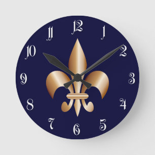 Fleur de lis rund klocka